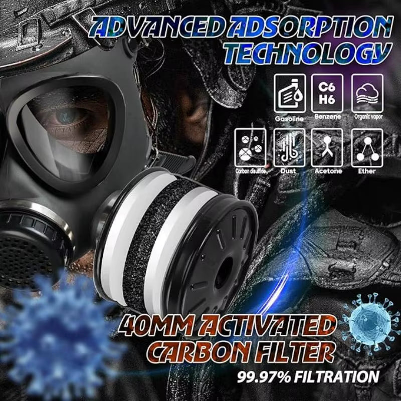 MF14/87 Chemical Gas Mask Chemical Biological, and Radioactive Contamination Self-Priming Full Face Mask Classic Gas Mask