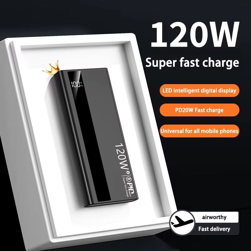 500000Mah 120W Super Fast Charging High Capacity Power Bank External Battery Portable Battery Charger for Iphone Samsung Xiaomi