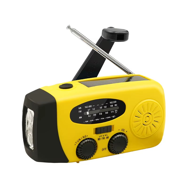 Emergency Radio AM FM with 2000Mah Battery Operated Radio Portable Power Bank Usb/Solar/Hand Crank Charging, SOS