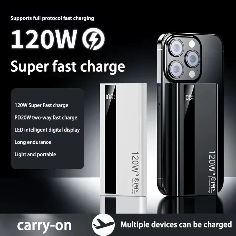 500000Mah 120W Super Fast Charging High Capacity Power Bank External Battery Portable Battery Charger for Iphone Samsung Xiaomi