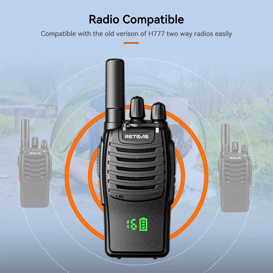H777H Portable Two-Way Radio Hidden Display Walkie-Talkie PMR/FRS Communication for Camping 1/2 PCS Set