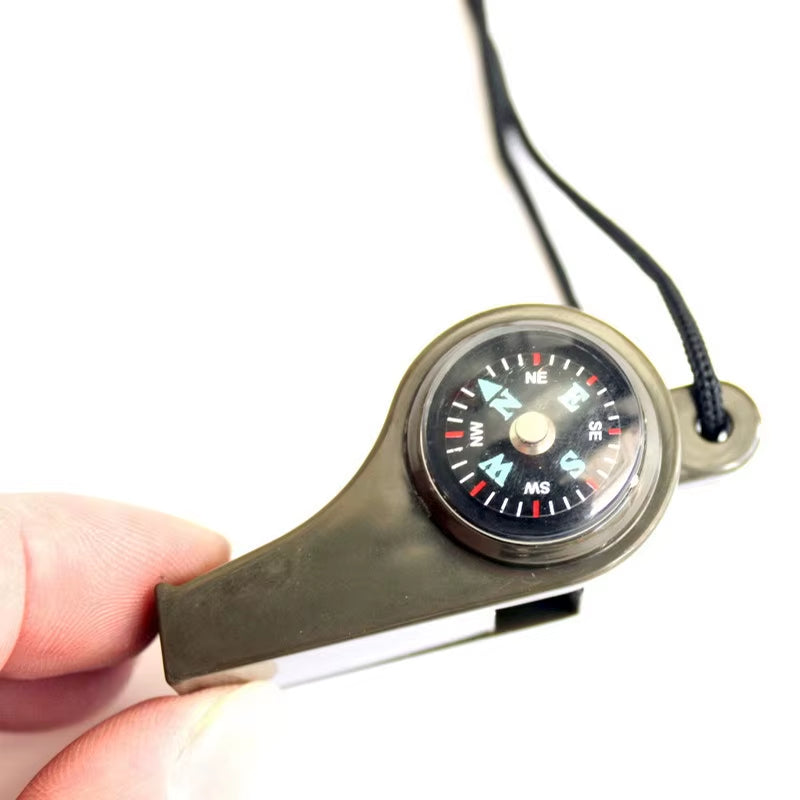 Outdoor Whistle Plastic Multifunctional 3-In-1 Whistle Survival Whistle Compass Thermometer Whistle Referee Whistle