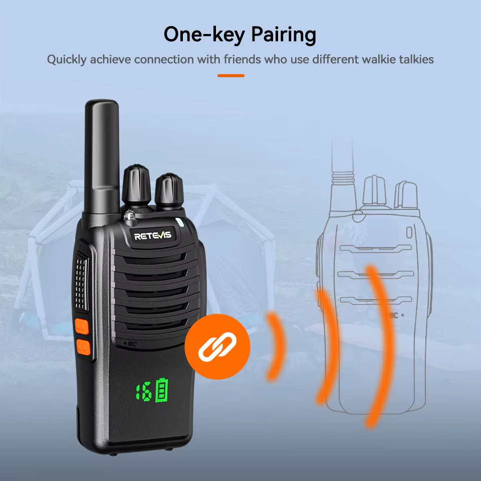 H777H Portable Two-Way Radio Hidden Display Walkie-Talkie PMR/FRS Communication for Camping 1/2 PCS Set