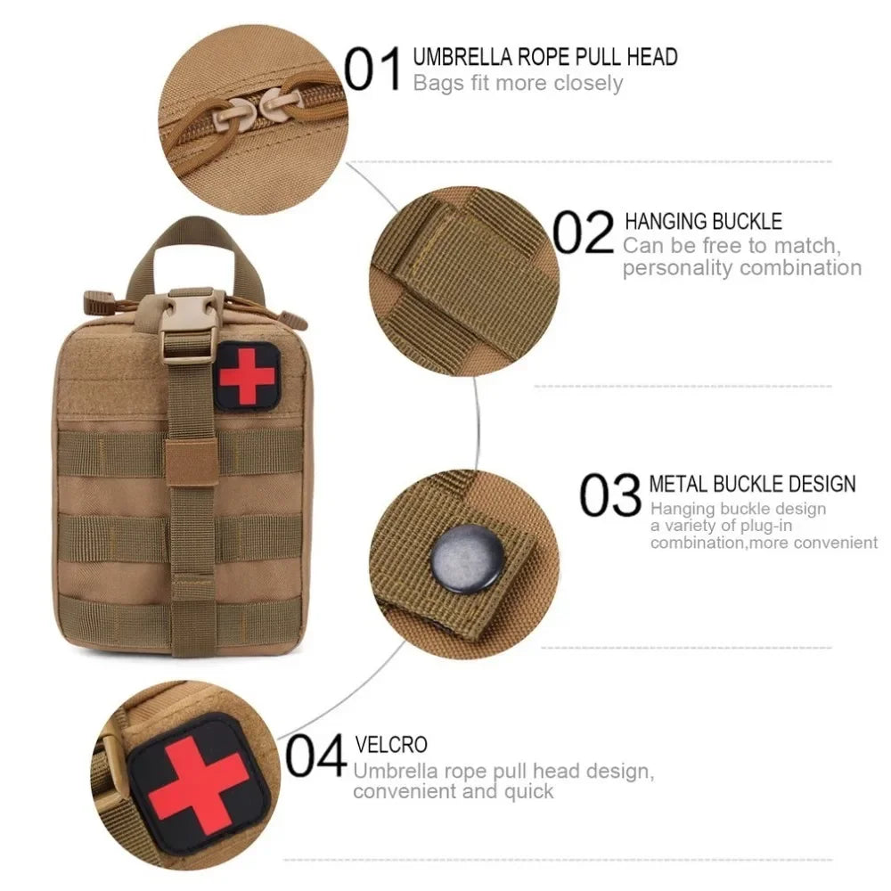 Genuine MOLLE Tactical Medical Bag - Outdoor Hunting Emergency Camping Hiking Travel Survival First Aid Kit