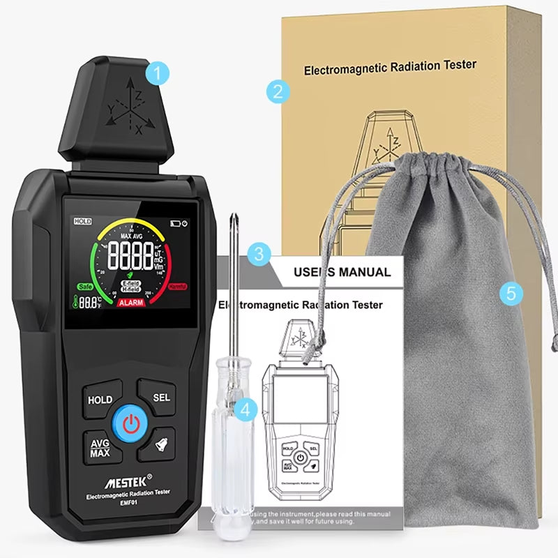 EMF01 Electromagnetic Radiation Detector High Precision EMF Meter Household Electromagnetic Wave Radiation Measuring Instrument