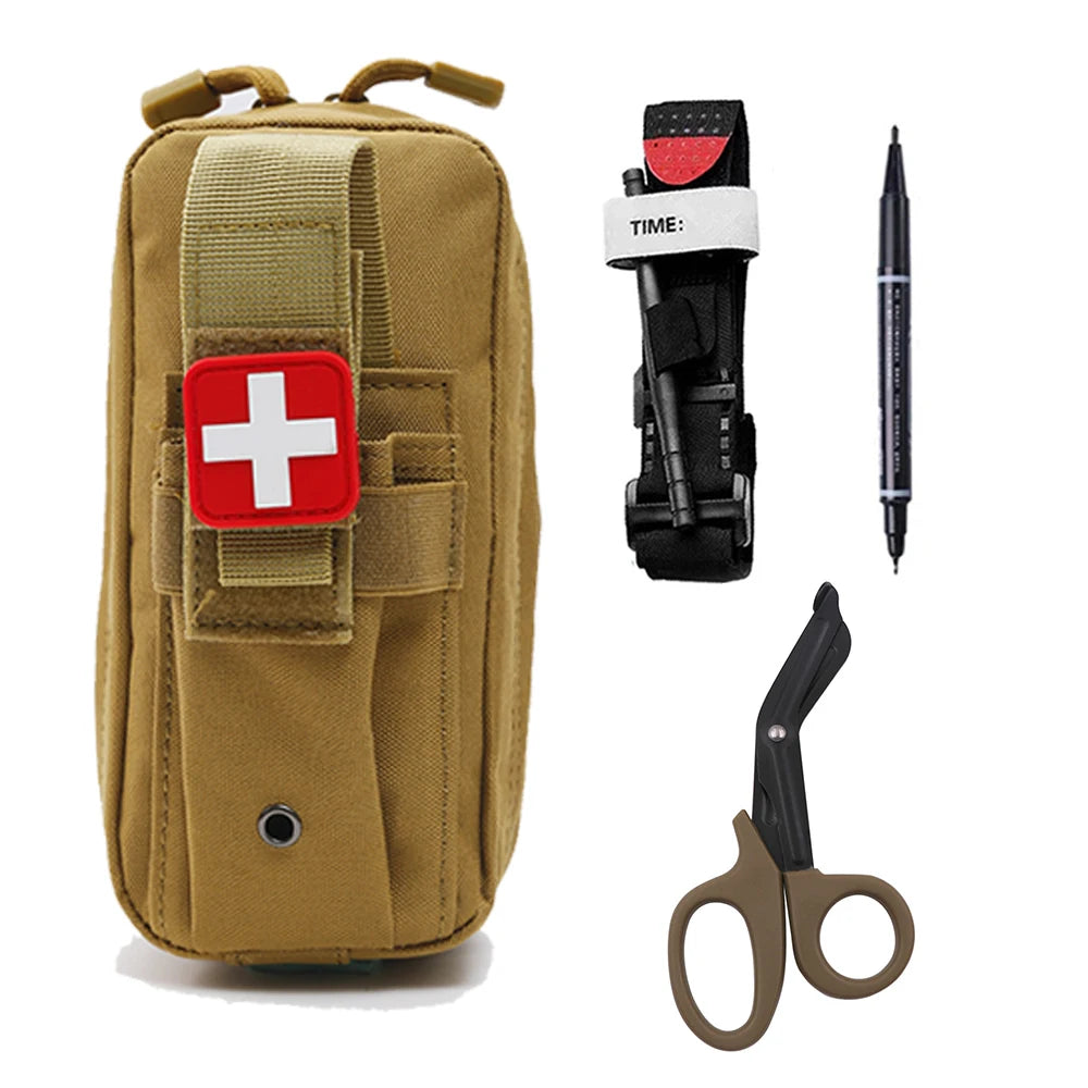 Professional First Aid Kit Tourniquet Medical Rescue EDC Pouch Molle Survival Tool for Outdoor Camping Hiking Emergency