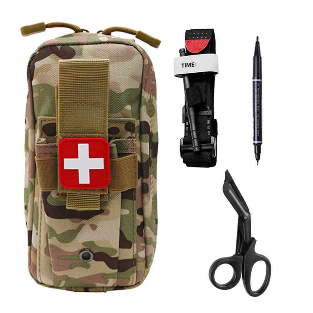 Professional First Aid Kit Tourniquet Medical Rescue EDC Pouch Molle Survival Tool for Outdoor Camping Hiking Emergency