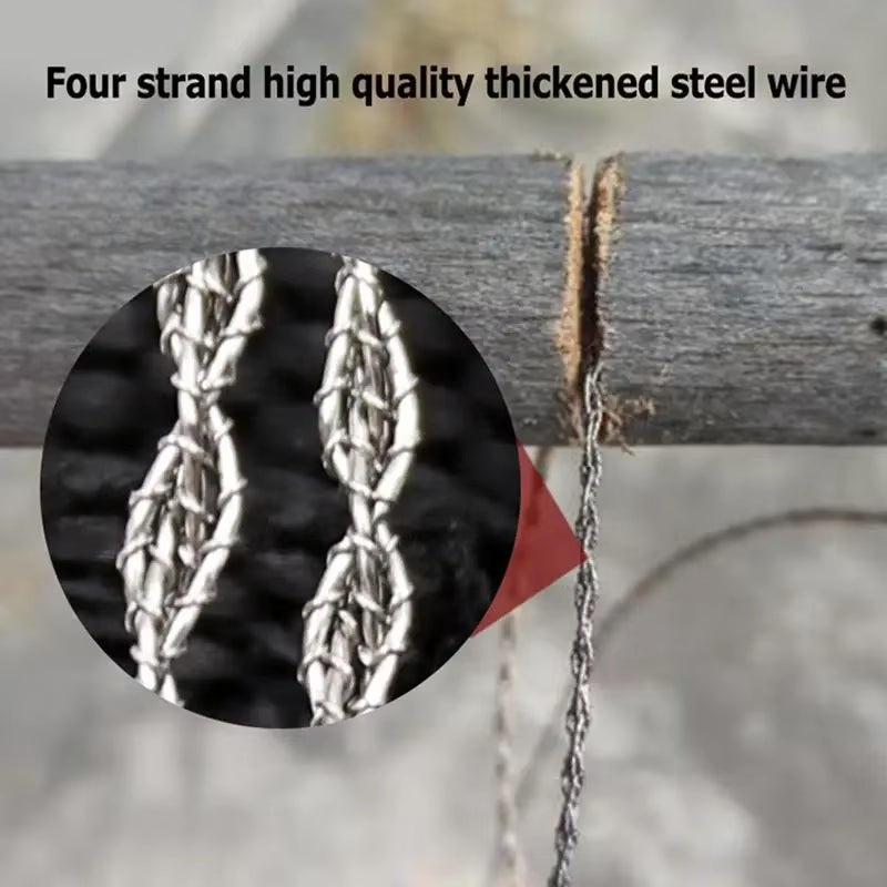 High-Quality Multi-Purpose Mini Pocket Wire Saw Stainless Steel Wire Saw Orange Outdoor Camping Emergency Survival Gear Tools