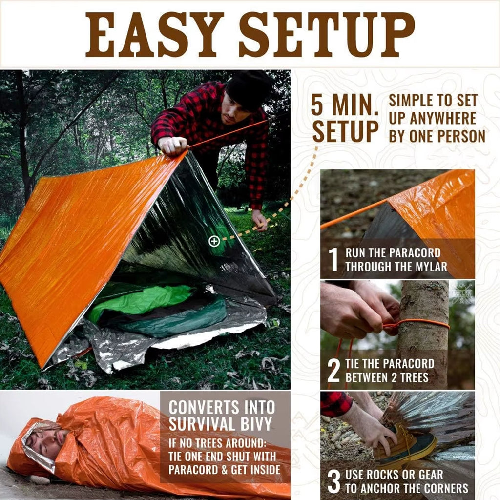 2 Person Emergency Tent Casa De Waterproof Camping Travel Pergola Family Campaign House Tourist Tents Cool Gear Equipment Coat