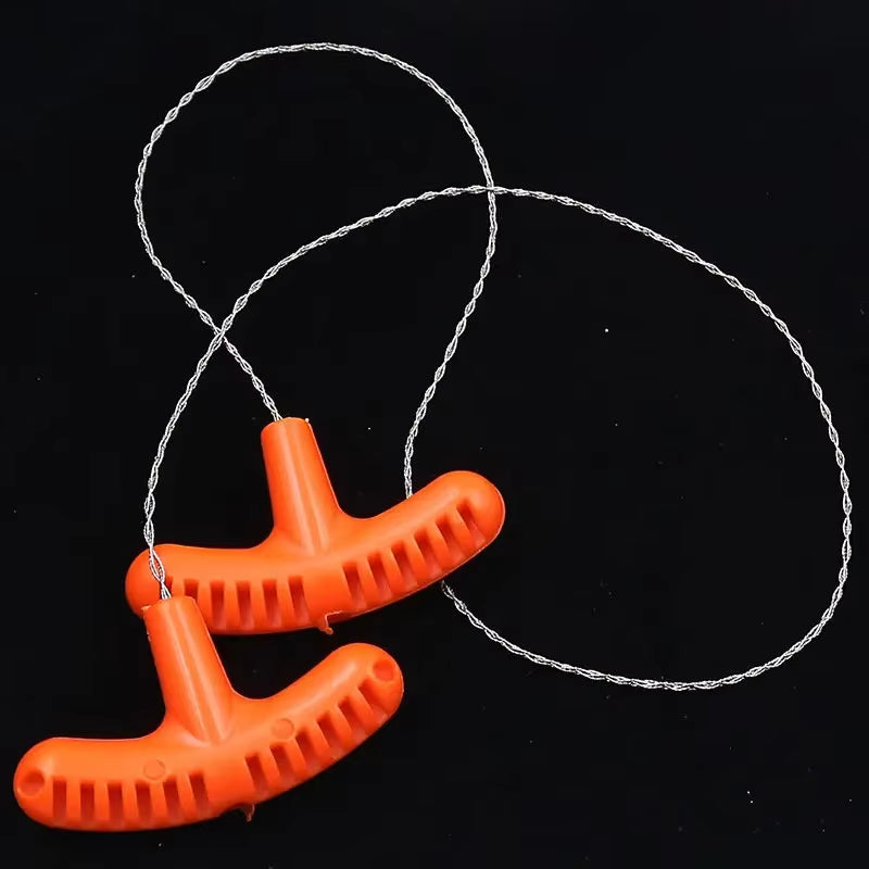 High-Quality Multi-Purpose Mini Pocket Wire Saw Stainless Steel Wire Saw Orange Outdoor Camping Emergency Survival Gear Tools