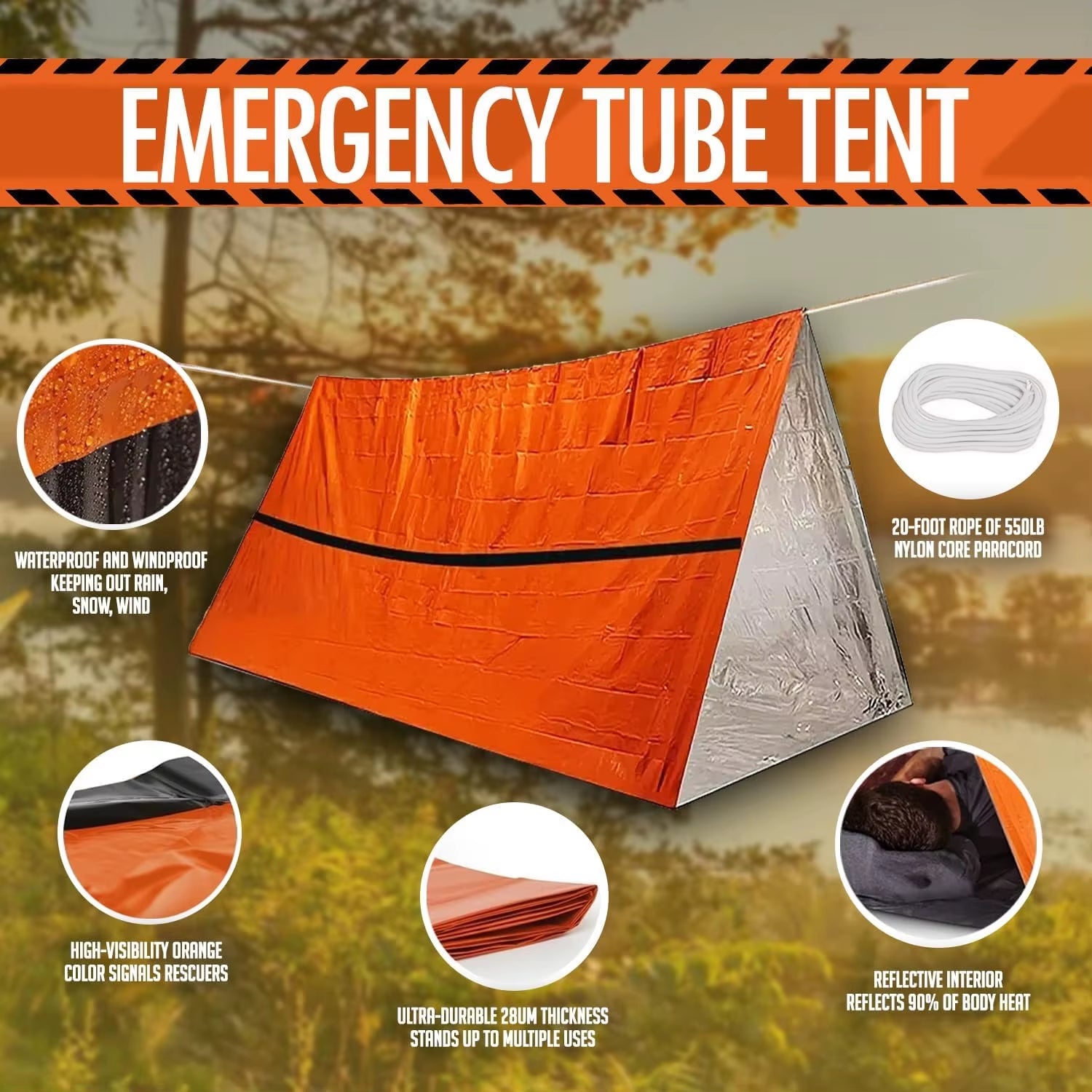 2 Person Emergency Tent Casa De Waterproof Camping Travel Pergola Family Campaign House Tourist Tents Cool Gear Equipment Coat