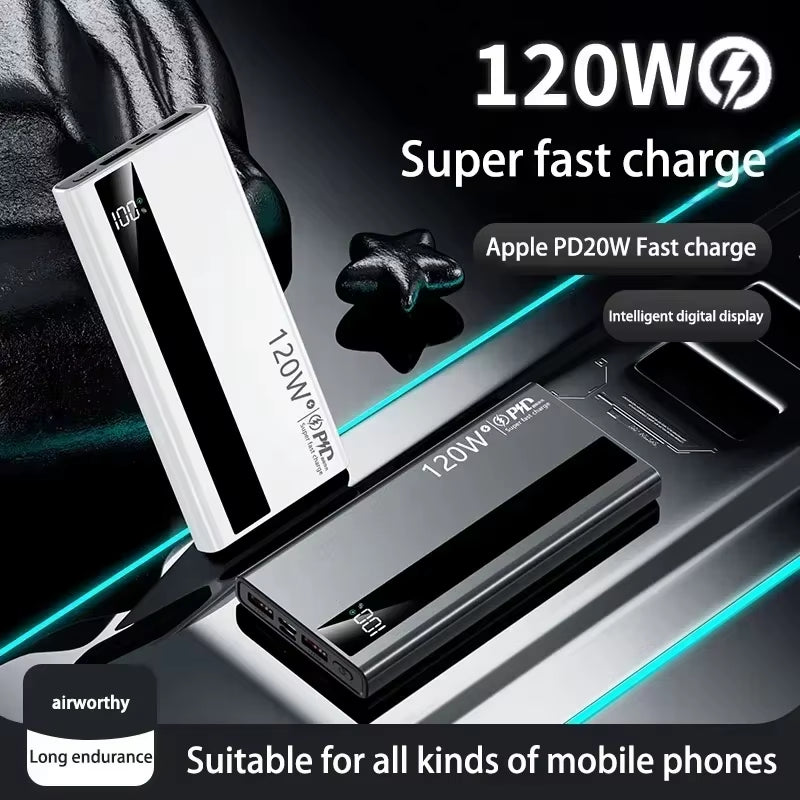 500000Mah 120W Super Fast Charging High Capacity Power Bank External Battery Portable Battery Charger for Iphone Samsung Xiaomi